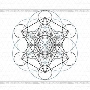 Metatron outline seed of life sacred geometry - vector image