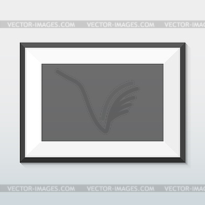 Horizontal mount black frame mockup - vector image