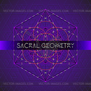 Metatron outline seed of life sacred geometry - vector clip art