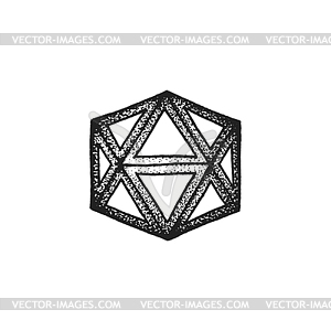 Dotted style polyhedron - vector image