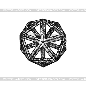 Dotted style polyhedron - vector clipart