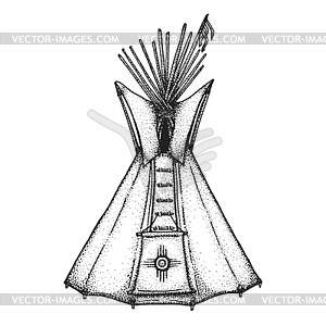 Indian tipi vintage - vector clip art