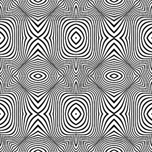 Optical art abstract striped seamless deco pattern - vector clipart