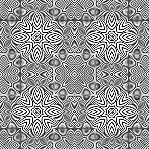 Optical art abstract striped seamless deco pattern - vector clip art