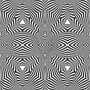 Optical art abstract striped seamless deco pattern - vector image