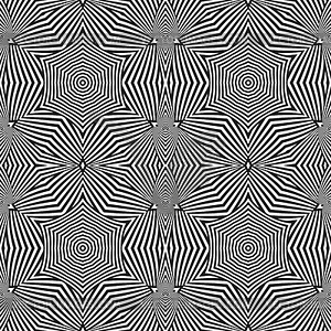 Optical art abstract striped seamless deco pattern - vector clip art