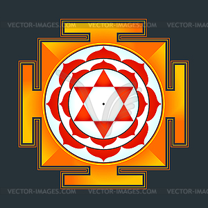 Colored Bhuvaneshwari yantra - vector clipart