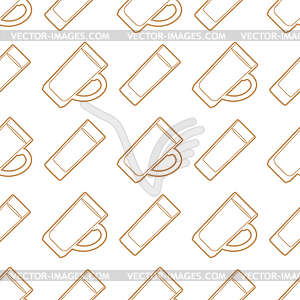 Outline beer mugs glasses seamless pattern - vector clipart