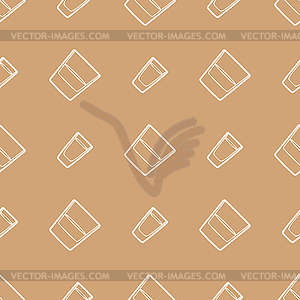 Outline whiskey vodka glasses seamless pattern - royalty-free vector clipart