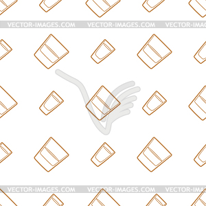 Outline whiskey vodka glasses seamless pattern - vector image