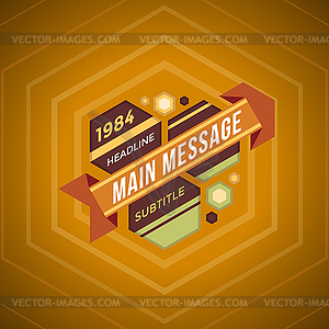 Color flat retro futuristic banner - color vector clipart