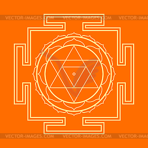 Monocrome outline Baglamukhi yantra - vector clipart / vector image