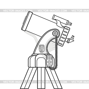 Контур линзовый телескоп - клипарт в векторном виде