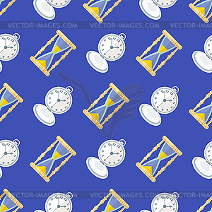 Clock watches seamless pattern - vector clip art