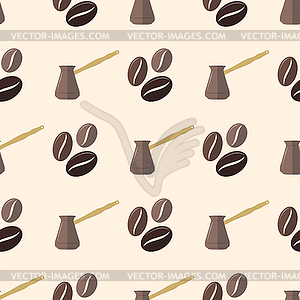 Coffee barista seamless pattern - vector clip art