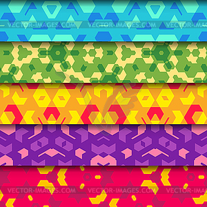 Color abstract seamless pattern set - vector clipart