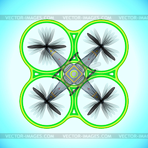 Flying quadcopter drone - vector image