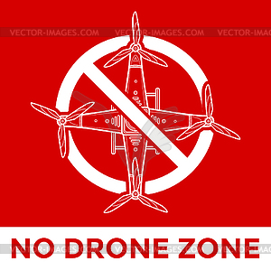 Drone prohibited sign - vector clipart / vector image