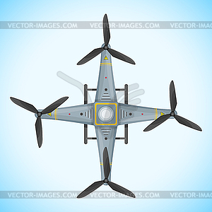Плоский Quadcopter беспилотный - клипарт в векторе / векторное изображение