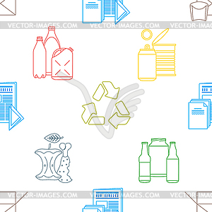 Recycle waste seamless pattern - vector image