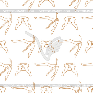 Barman equipment contour seamless pattern - vector clipart