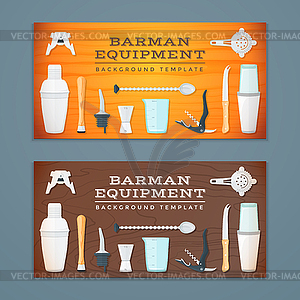 Barman tools banner backdrops templates - vector image