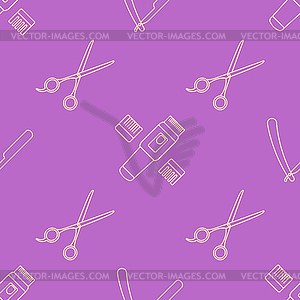 Декоративный элемент парикмахерские инструменты бесшовные модели - иллюстрация в векторе