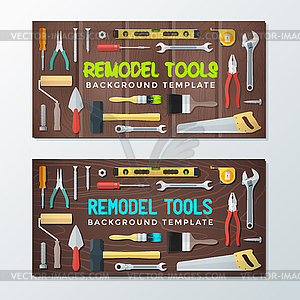 Remodel tools backdrops banner templates - vector image