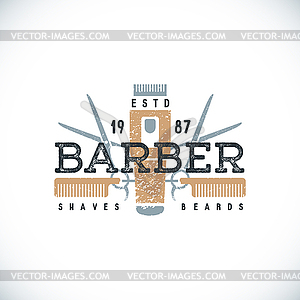 Color barber shop sign template - vector image