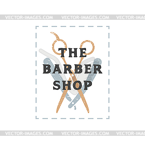 Color barber shop sign template - vector image