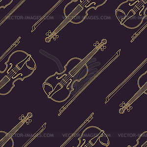 Classical music instruments seamless pattern - vector clipart