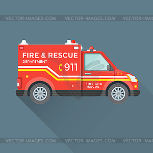 Пожарно-спасательные отдел аварийного автомобиля - клипарт в векторном формате