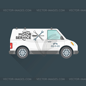 Аварийная служба автомобиль - векторное изображение клипарта