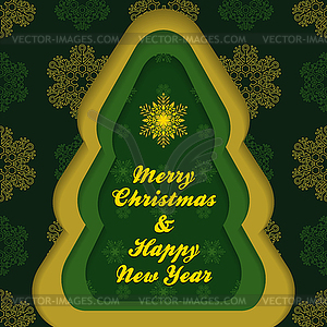 Christmas new year postcard template - vector clipart