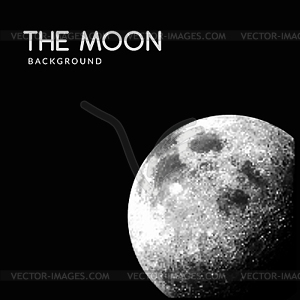 Realistic Moon space background - vector clipart / vector image