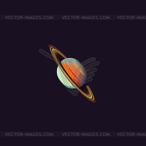 Realistic planet Saturn - vector clip art