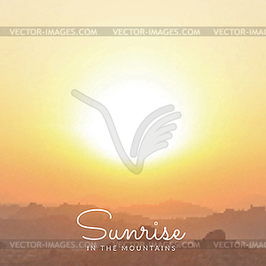 Blurred mountains sunrise background - vector clipart