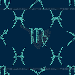 Zodiac signs seamless pattern - vector image