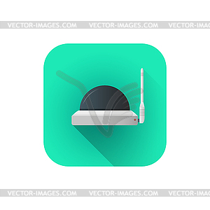 Flat wifi surveillance camera - vector image