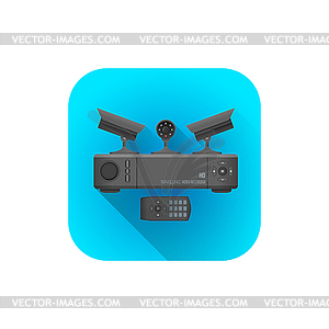 Surveillance cameras recorder - vector clipart