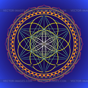 Color mandala sacred geometry - royalty-free vector image