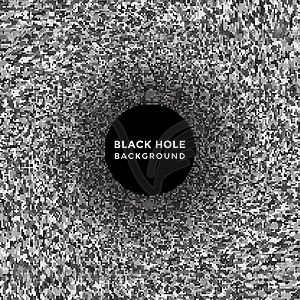 Television noise black hole background - vector clip art