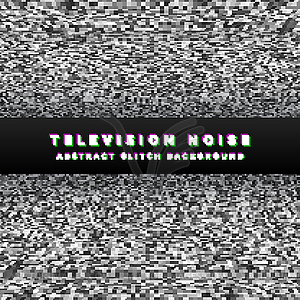 Television noise black perspective background - vector image