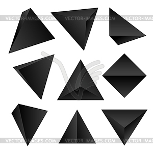 Glossy platonic solids set - vector clip art