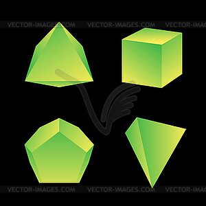 Glossy platonic solids set - vector clipart