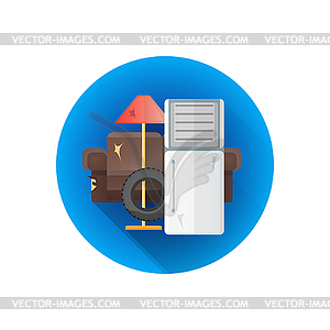 Bulky waste garbage icon - vector image