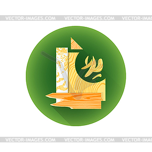 Wood scrap waste icon - vector clipart