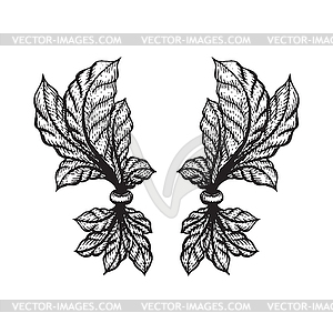 Engraving tattoo blackwork ornament - vector image