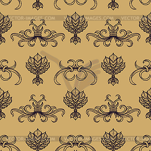 Engraving vintage seamless pattern - vector clipart