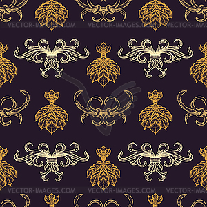 Engraving vintage seamless pattern - vector image